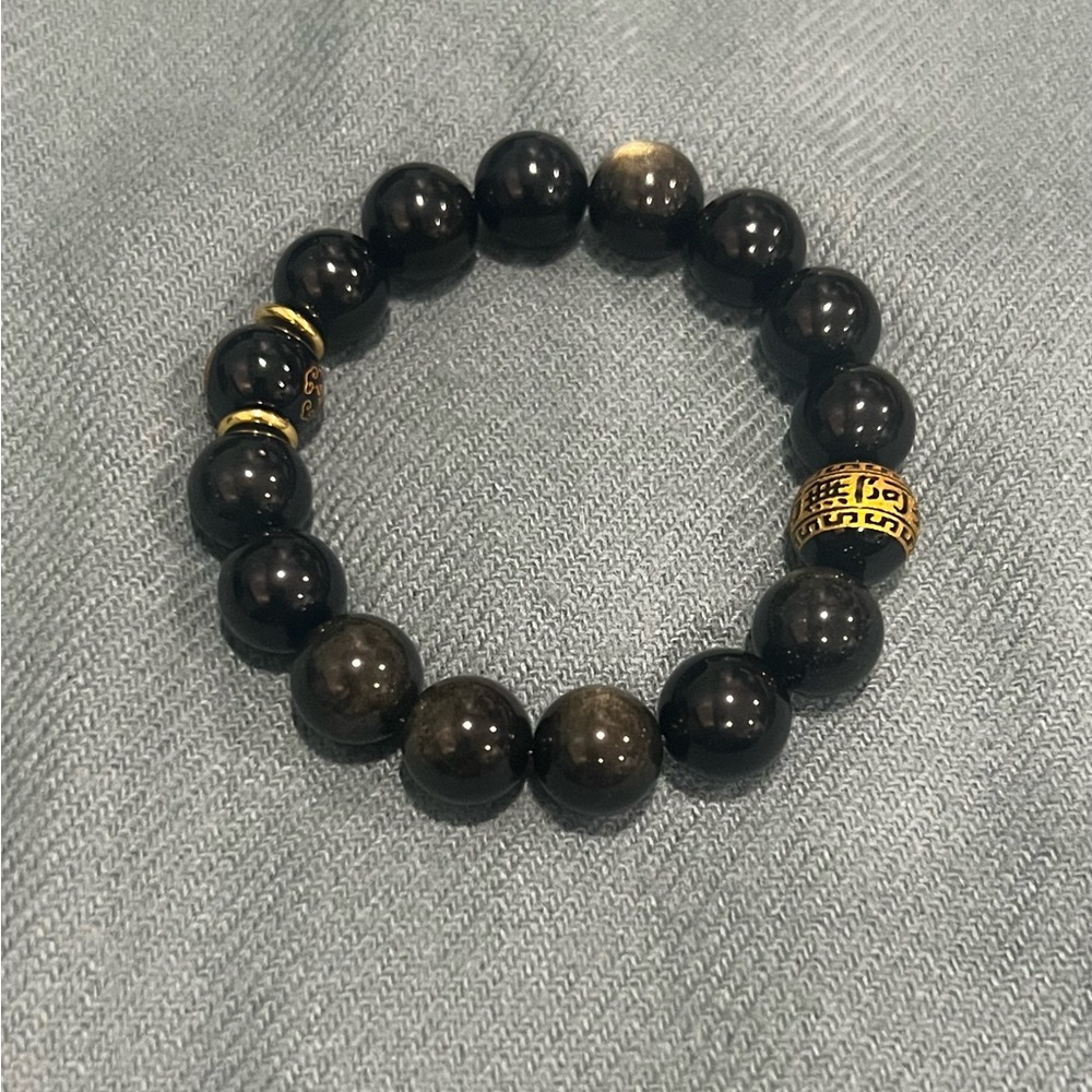 Black onyx and tiger eye bracelet